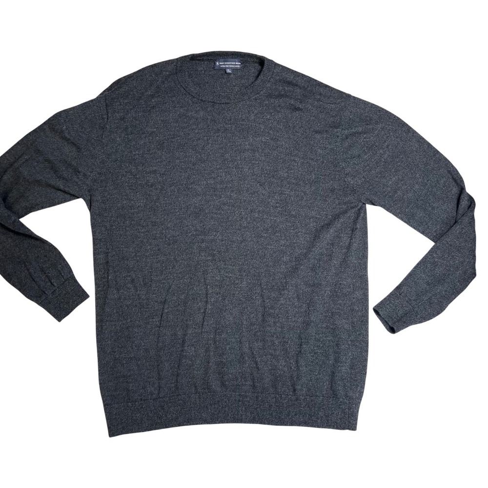 Hart Schaffner Marx Mens XL Extra Fine Merino Wool Crewneck Sweater Charcoal